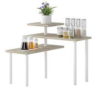 HOMCOM Estantería de Cocina de 3 Niveles, 3 Baldas Giratorias, Natural