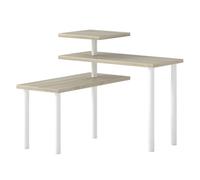 Homcom estantería de cocina de 3 niveles estante de cocina con 3 baldas giratorias marco de metal y diseño escalonado para comedor salón natural
