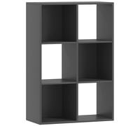 HOMCOM Estantería de Cubos con 6 Estantes para Almacenaje en Madera de Diseño Rústico, 61.5x29.5x91.5 cm, Negro Aosom España