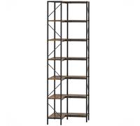 HOMCOM Estantería de Esquina de 7 Niveles Estantería Industrial para Dormitorio Salón Estudio 60x60x198 cm Marrón Rústico
