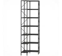 HOMCOM Estantería de esquina de 7 niveles industrial con estantes de almacenaje, 60 x 60 x 198 cm, negro