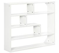HOMCOM Estantería Flotante de Pared con 7 Compartimentos Abiertos Diseño Moderno para Salón Dormitorio 94x19,5x80 cm Blanco Aosom España