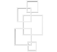 HOMCOM Estantería de Pared con 5 Cubos de Madera 49,5x10,2x86 cm Blanco