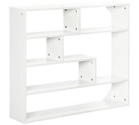 HOMCOM Estantería Flotante de Pared 7 compartimentos abiertos Diseño moderno 94x19,5x80 cm Blanco