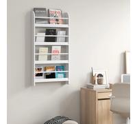 HOMCOM Estantería de Pared de Libros con 4 Estantes Librería Infantil Carga 30kg 25 Libros Resistente al Agua 59x12x113cm