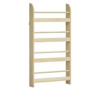 Homcom estantería de pared de libros con 4 estantes librería infantil para hogar oficina carga 30kg 59x12x113 cm natural
