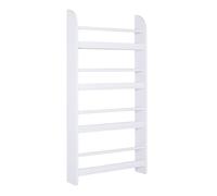 HomCom Estantería de pared para libros Librería infantil 4 estantes 59x12x113 cm Blanco Resistente