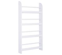 HOMCOM Estantería de Pared para Libros Librería Infantil 4 Estantes Hogar Oficina 59x12x113cm Blanco Resistente Aosom España