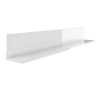 HOMCOM Estantería de Pared para Salón y Dormitorio, Grosor 1.5 cm, de Madera en Acabado Brillante, Blanco