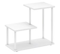 HOMCOM Estantería Efecto Madera Librería de 3 Niveles 40x20x34,5 cm Blanco | Estilo Moderna, Estructura de Metal, Estante de Almacenamiento, para Escritorio Oficina Cocina