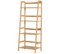HOMCOM Estantería Escalera de Bambú 4 Niveles 48x30x119cm Librería Escalera Organizador Zapatero para Baño Salón Diseño Elegante Aosom España