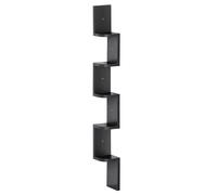 HOMCOM - Estantería esquinera de Pared de 5 Niveles, Altura 120 cm, Forma de Zigzag de Madera Negra