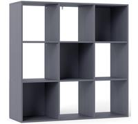 HOMCOM Estantería, estante de almacenamiento de 3 niveles con 9 compartimentos, para salón, oficina, dormitorio, 91x29,5x91cm, gris Aosom España