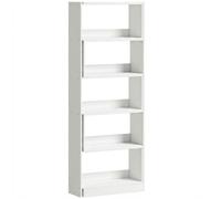 HOMCOM Estantería Giratoria 5 Niveles 350° 111,5x23,8x163,7 cm Ancho Ajustable Convertible en en L Estantería Esquina Blanco Aosom España