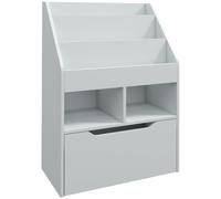 HOMCOM Estantería infantil con cajón estantería de libros con estantes 60x29,9x90 cm Gris Aosom España