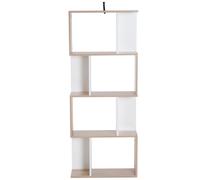HOMCOM Estantería Librería 4 Estante Estantería Alta Pared Estante de Exposición Forma S Diseño Moderno para Salón Oficina 60x24x148cm Madera Aosom España