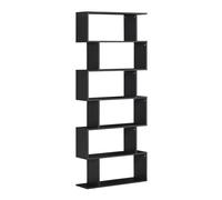 HomCom Estantería librería Forma S 6 estantes madera 80×24×191 cm Negro
