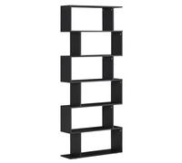HomCom Estantería librería Forma S 6 estantes madera 80×24×191 cm Negro