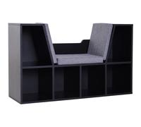 HOMCOM Estantería Librería con Asiento 6 Cubo Librería Original Infantil Zapatero con Cojín Estante con Banco Multiusos 102x30x61cm Aosom España