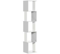 HOMCOM Estantería Librería Diseño Moderno en Forma S con 5 Estantes Espacio para Libros Salón Oficina 33x28x161 cm Blanco y Gris Aosom España