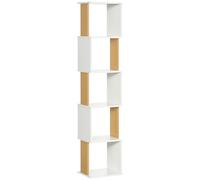 HOMCOM Estantería Librería en Forma S 33x28x161 cm Blanco