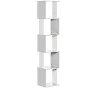 HOMCOM Estantería Librería en Forma S 33x28x161 cm Blanco y Gris Claro