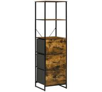 HOMCOM Estantería Librería Estantería para Libros con 3 Cajones de Tela Plegable y 2 Estantes de Almacenaje para Salón Oficina Dormitorio Estilo Industrial Antivuelco 44x40x155 cm Marrón Rústico Brown