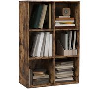 HOMCOM Estanteria Madera de 3 Niveles Librería con 6 Cubos de Almacenaje para Estudio 65,5x30x97,5 cm Marrón Rústico Aosom España