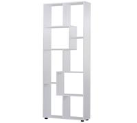 HOMCOM Estantería Moderna, Biblioteca Estrecha con 8 Estantes, Librería para Salón, Dormitorio, Estudio, Oficina, 70x24x178 cm, Blanco White