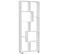 HOMCOM Estantería Moderna Vertical Diseño de Librería con 8 Estantes E1 Tablero de Partículas 70x24x178cm Blanco Aosom España
