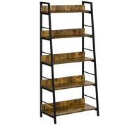 HOMCOM - Estantería para estantería (5 niveles, 70 x 35 x 150 cm, estilo industrial inclinado)