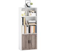 HOMCOM - Estantería para Libros (5 Niveles), Color Blanco