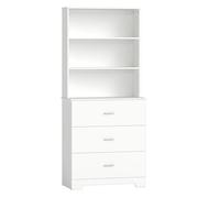 HOMCOM Estantería para Libros de 6 Niveles, Librería con 3 Cajones, 3 Estantes Abiertos, Armario Alto para Salón, Estudio, Oficina, 79x39,5x182,2 cm, Blanco White 79x39.5x182.2 cm