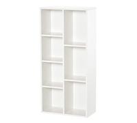 HOMCOM Estantería para libros 7 compartimentos 50x24x106 cm Blanco
