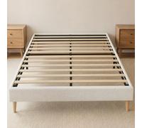 HOMCOM Estructura de Cama 160 x 200 cm, Cama Tapizada con Tacto Aterciopelado, Base para Colchón con 12 Lamas, Sin Ruidos, Sin Somier, Montaje Fácil, Color Crema