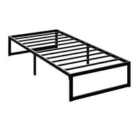 HOMCOM Estructura de cama 90 x 200 cm con somier metálico, cama individual con almacenamiento bajo, silenciosa, montaje fácil, negra