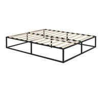 HOMCOM Estructura de Cama con Lamas de Contrachapado y Contenedor Inferior, 190x160x35 cm, Negro y color madera Aosom España