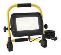 HOMCOM Foco LED Recargable con 4250 Lúmenes IP65 6500K Resistente a la Intemperie Ajustable y Portátil 25,5x16x25,5 cm Amarillo