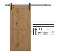 HomCom Herraje para puerta corredera Kit riel 200 cm 1 puerta madera 100 cm acero carbono 90 kg