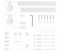 HOMCOM Herrajes para Puertas Correderas 200 cm para Garaje Armario Blanco