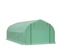 HOMCOM Invernadero de Túnel 595x300x200 cm con 12 Ventanas y Puerta Enrollable