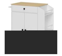 HOMCOM Isla de Cocina con Ruedas Especiero de 3 Niveles 82x38x86,5 cm Blanco