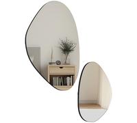 HOMCOM Juego de 2 espejos de pared, espejos decorativos irregulares con marco de metal, para sala de estar, entrada, dormitorio