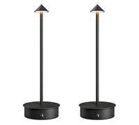 HOMCOM Juego de 2 Lámparas de Mesa Recargables por USB Regulables Negro