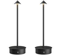 HOMCOM Juego de 2 Lámparas de Mesa Recargables por USB Regulables Negro