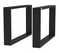HOMCOM Juego de 2 Patas de Mesa de Acero 70x41 cm Patas Rectangulares de Mesa para Muebles de Bricolaje Estilo Industrial con To