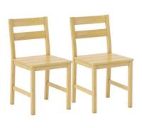 HOMCOM Juego de 2 Sillas de Comedor de Bambú Respaldo Curvado Natural