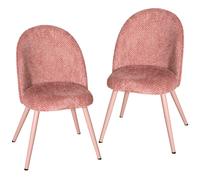 HOMCOM Juego de 2 Sillas de Comedor de Terciopelo con Asiento Acolchado Rosa Aosom España
