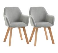 HOMCOM Juego de 2 Sillas de Comedor Modernas Tapizadas en Terciopelo con Patas de Madera para Salón 54x57x80 cm Gris Aosom España