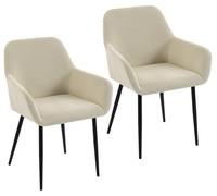 HOMCOM, juego de 2 sillas de comedor, sillas de cocina acolchadas con diseño de cuerda, color crema
